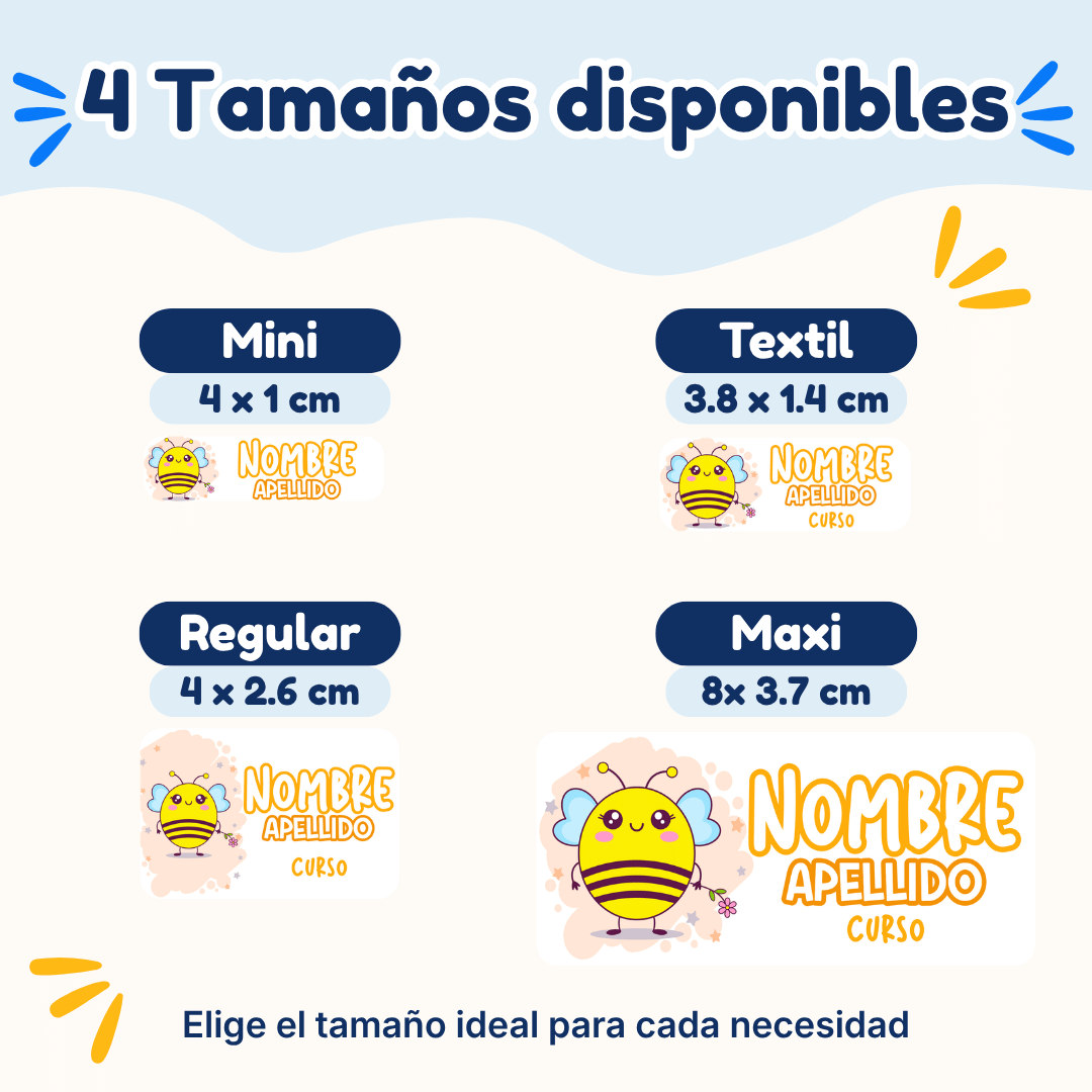 Abejita – Etiquetas Personalizadas con Nombre