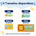 Animalitos de la Selva – Etiquetas Personalizadas con Nombre