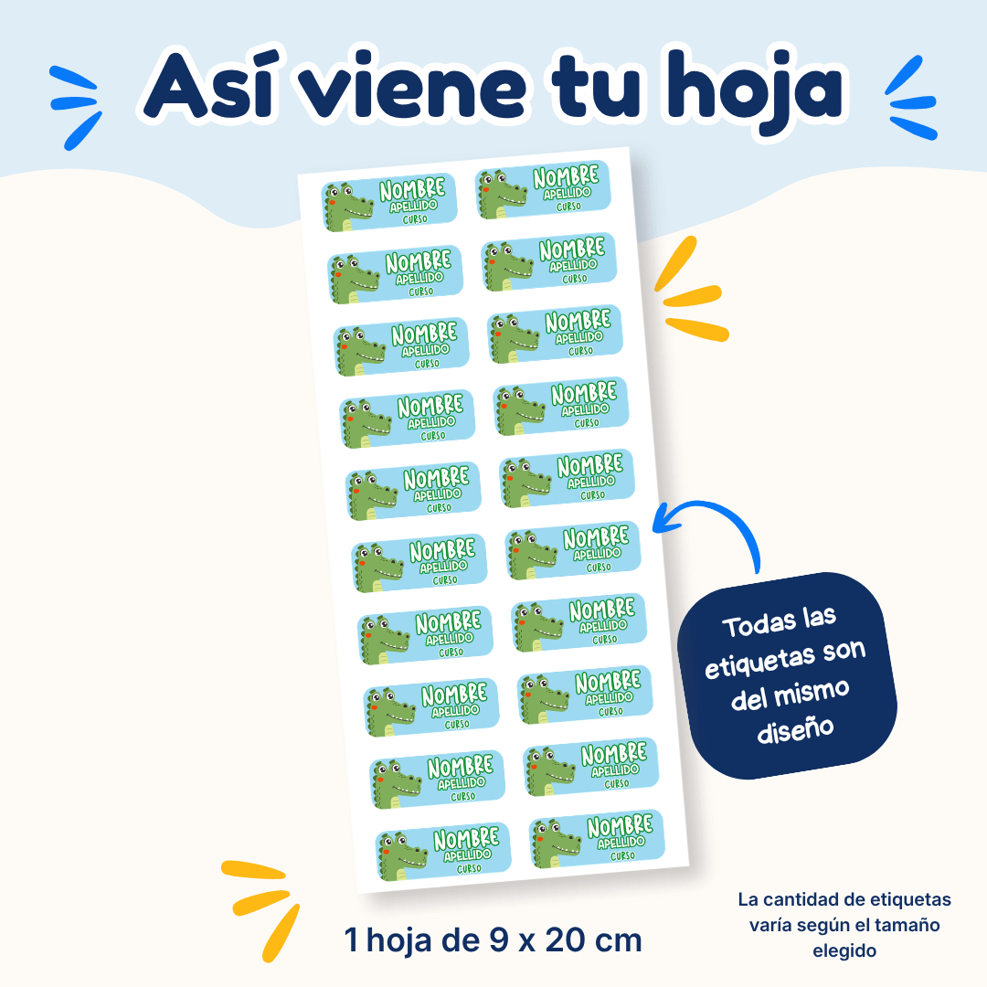 Animalitos de la Selva – Etiquetas Personalizadas con Nombre