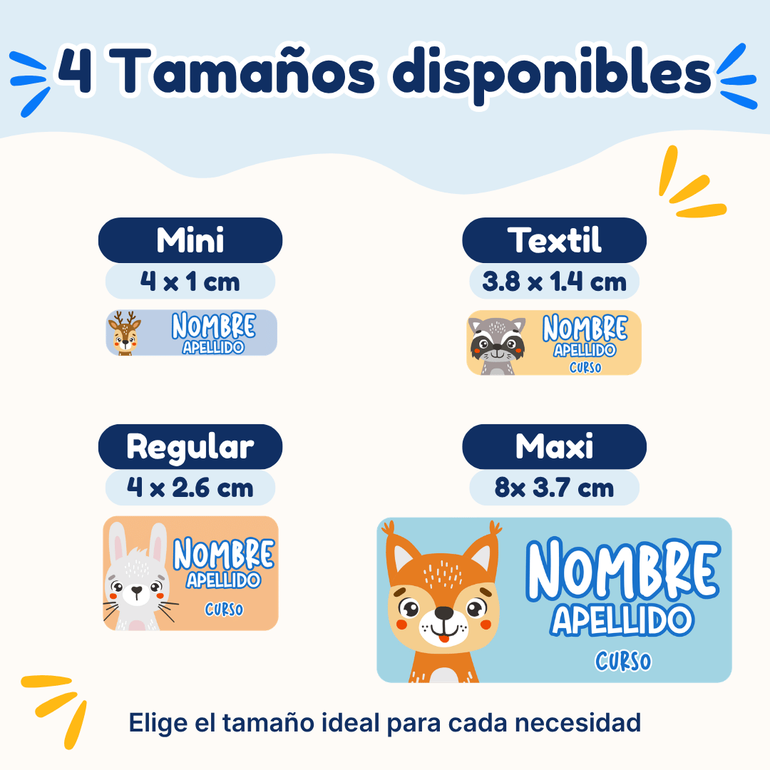 Animalitos del Bosque – Etiquetas Personalizadas con Nombre