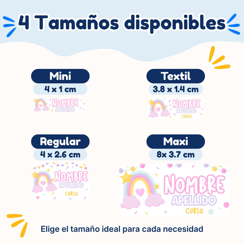 Arcoiris – Etiquetas Personalizadas con Nombre