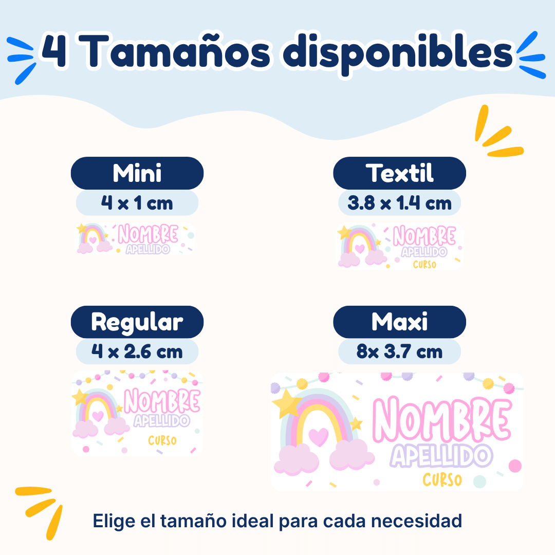 Arcoiris – Etiquetas Personalizadas con Nombre