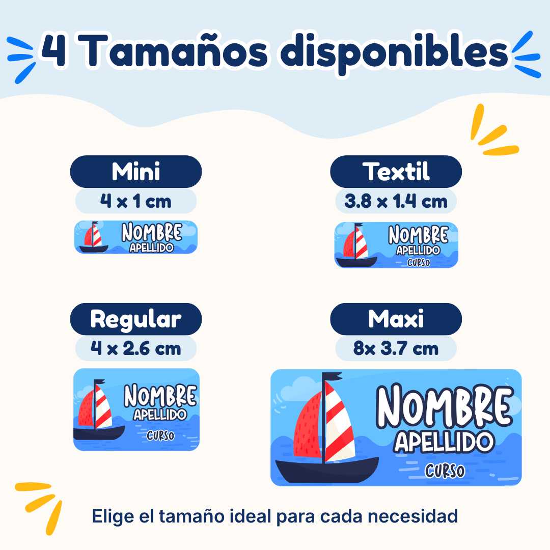 Barquitos – Etiquetas Personalizadas con Nombre