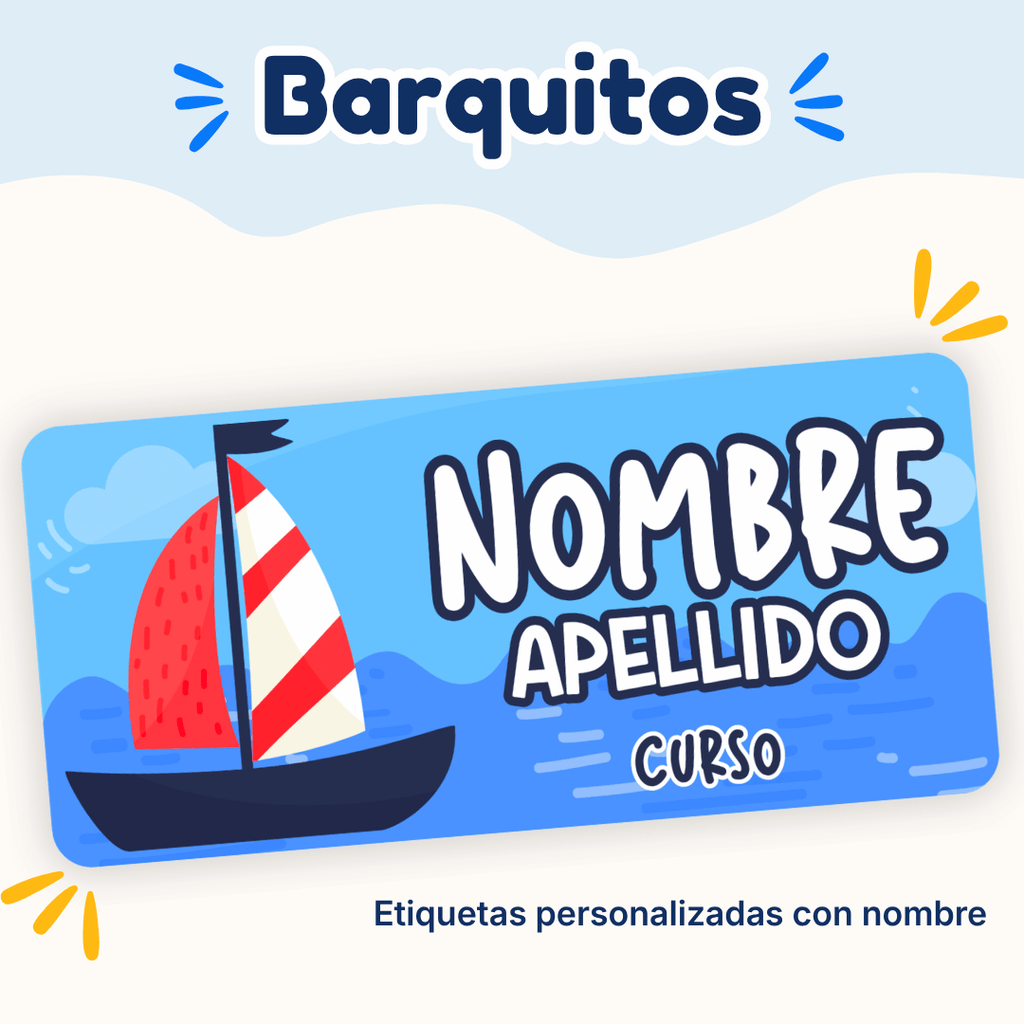 Barquitos – Etiquetas Personalizadas con Nombre