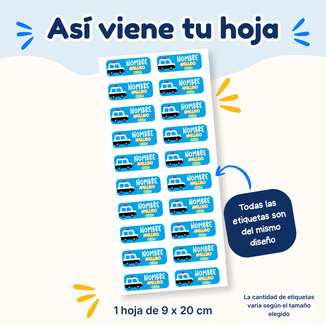 Carritos – Etiquetas Personalizadas con Nombre