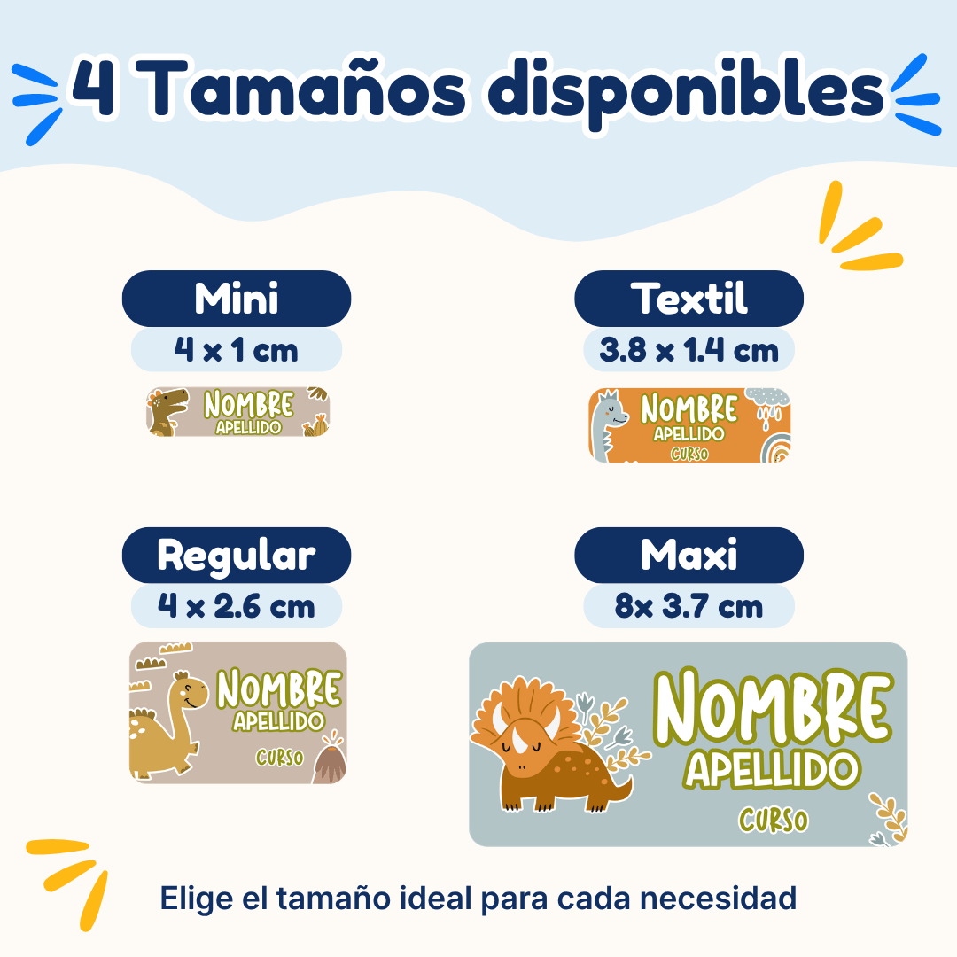 Dino Tierra – Etiquetas Personalizadas con Nombre