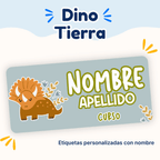 Dino Tierra – Etiquetas Personalizadas con Nombre