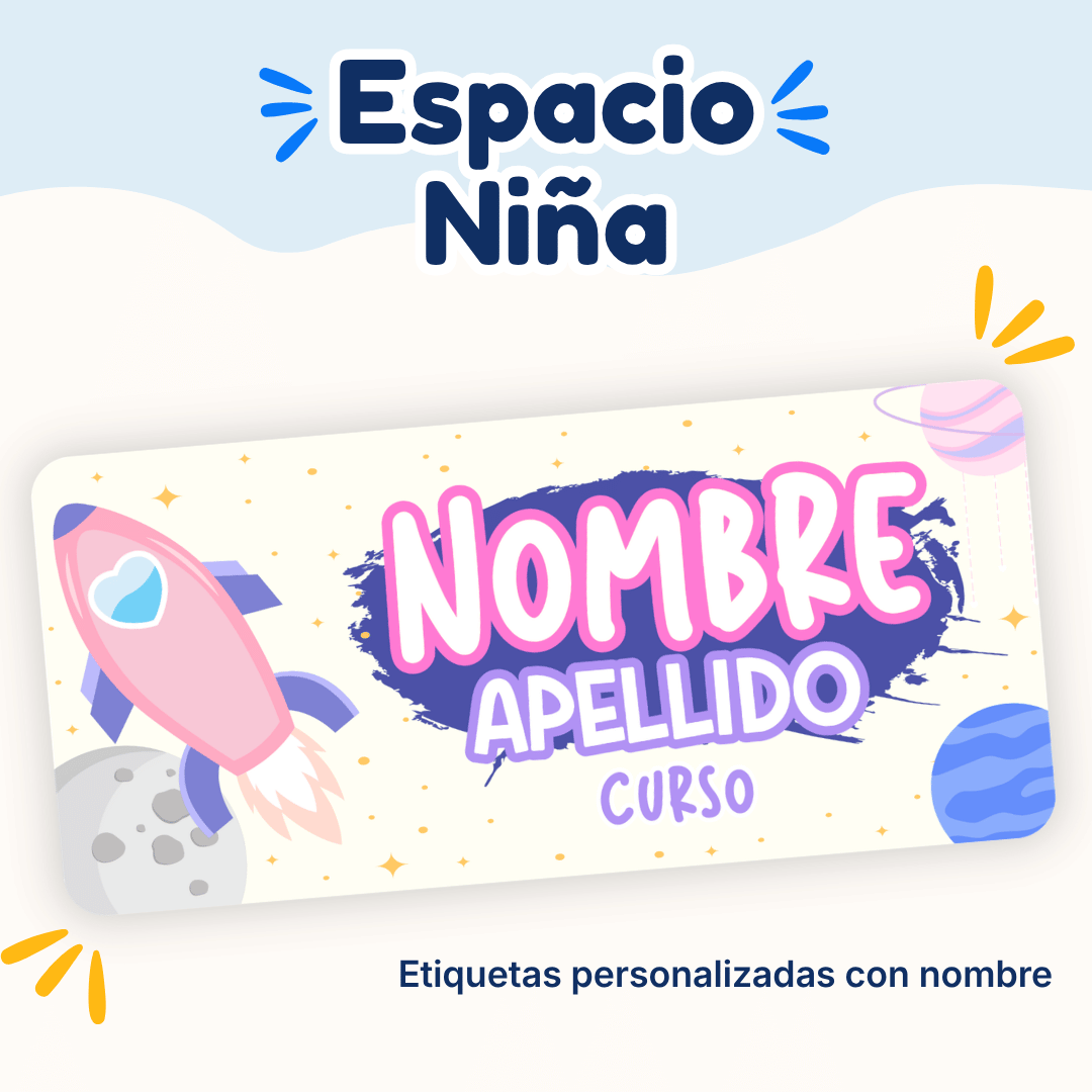 Espacio Niña – Etiquetas Personalizadas con Nombre