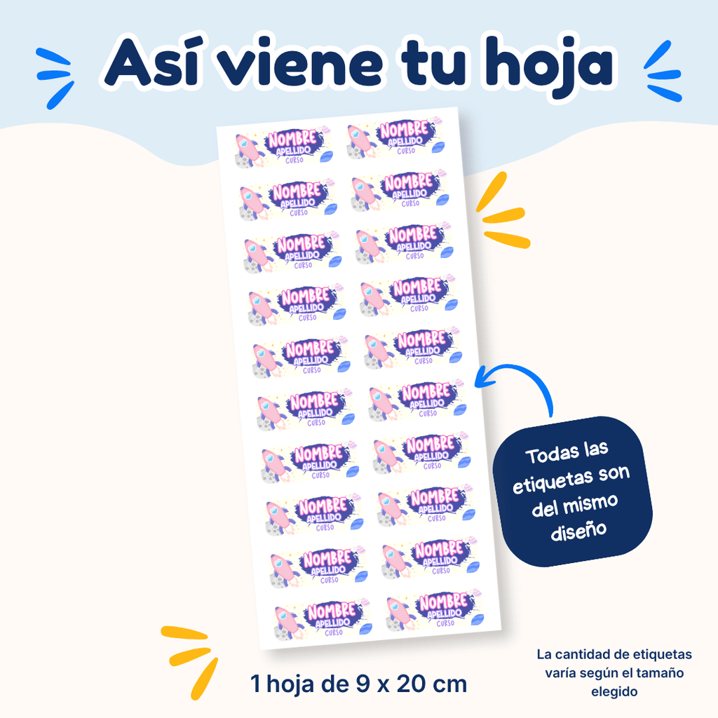 Espacio Niña – Etiquetas Personalizadas con Nombre