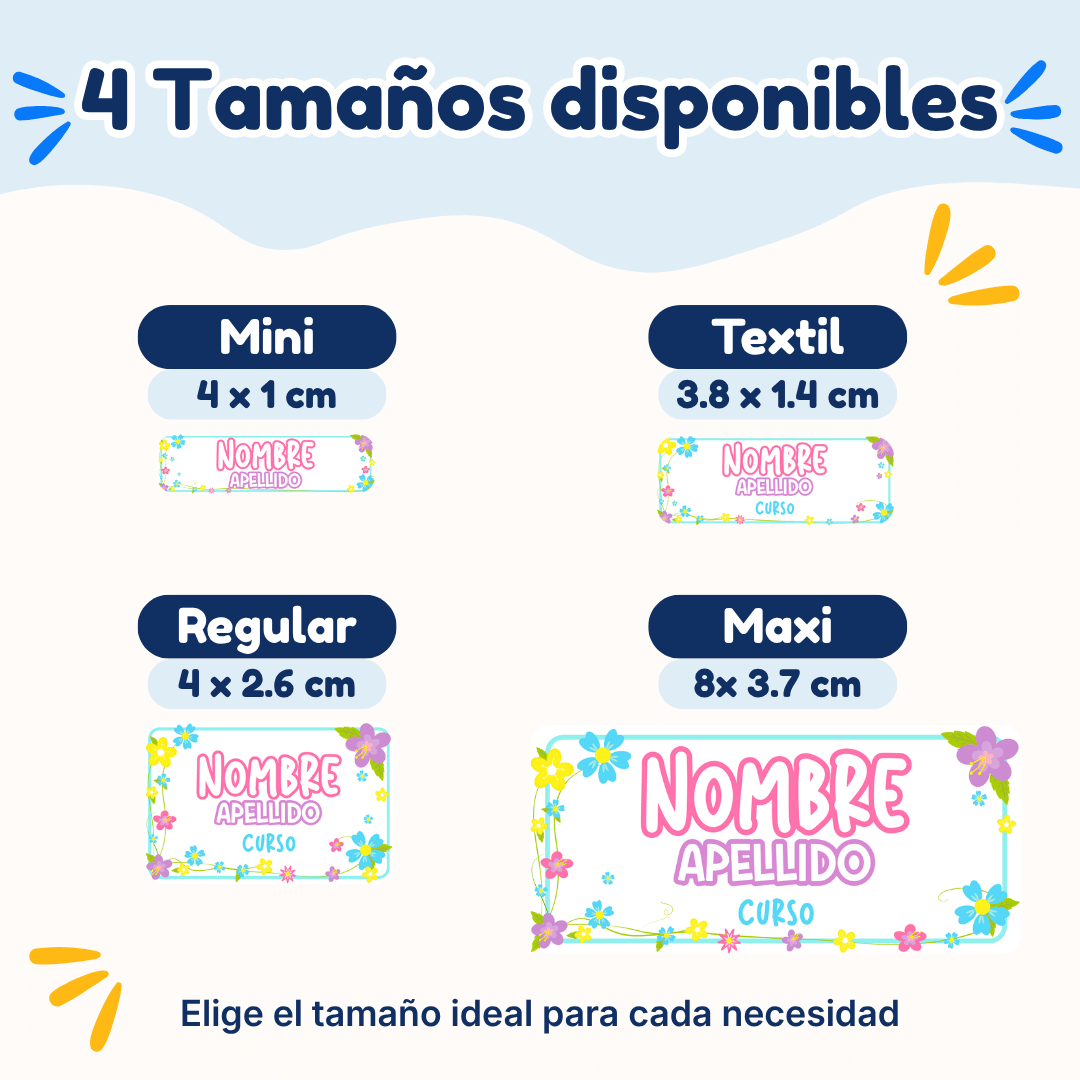Florecer – Etiquetas Personalizadas con Nombre