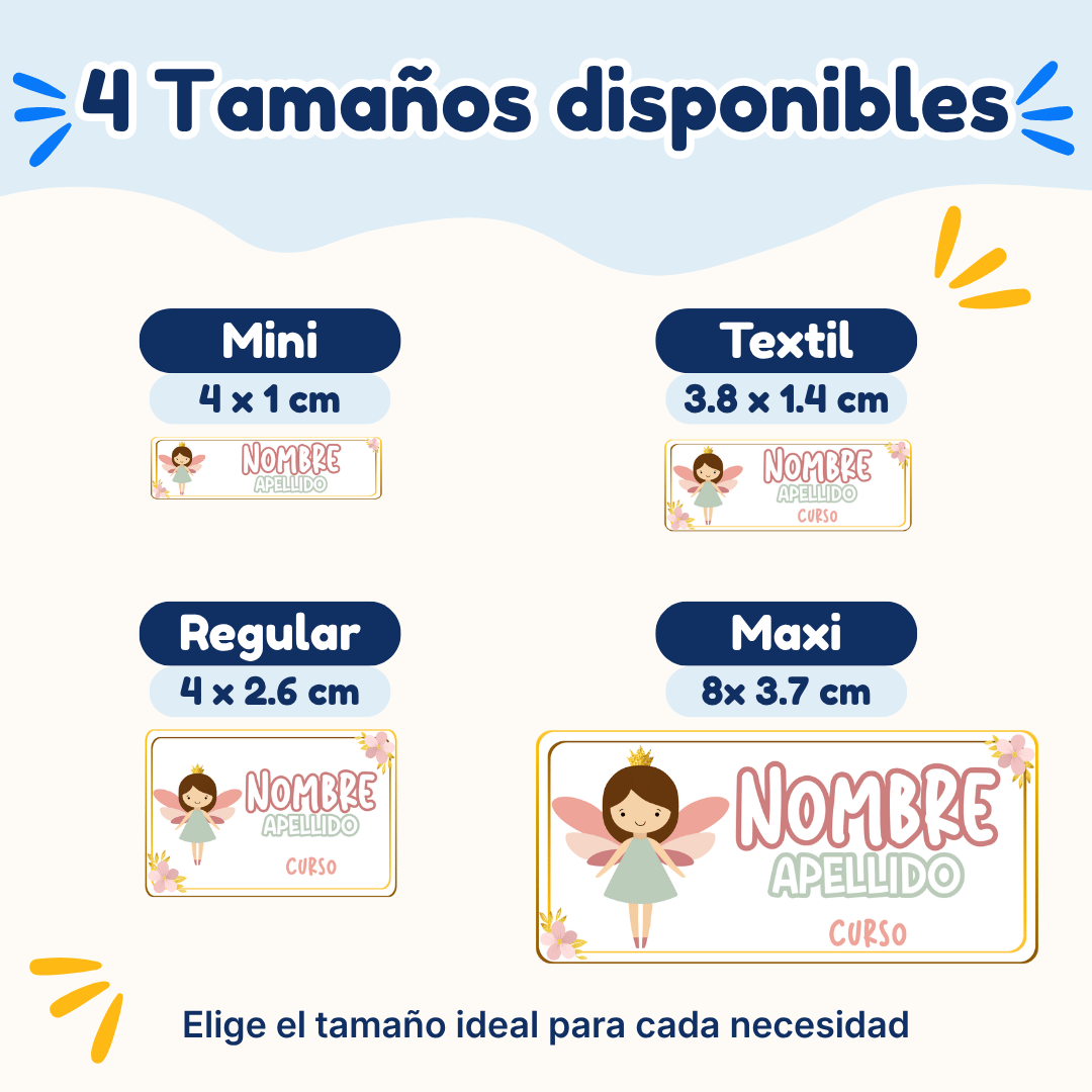 Hadas – Etiquetas Personalizadas con Nombre