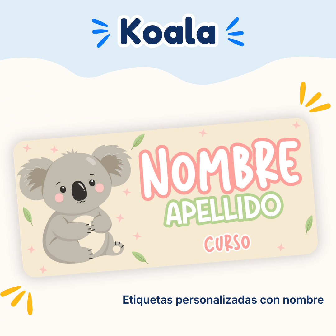 Koala – Etiquetas Personalizadas con Nombre