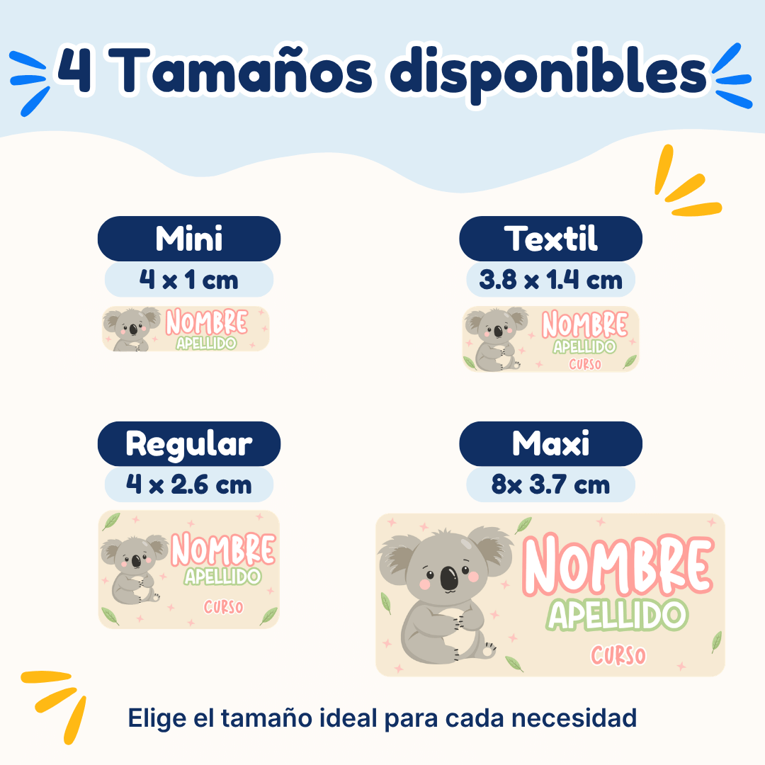 Koala – Etiquetas Personalizadas con Nombre