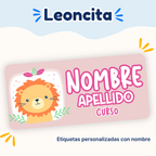 Leoncita – Etiquetas Personalizadas con Nombre