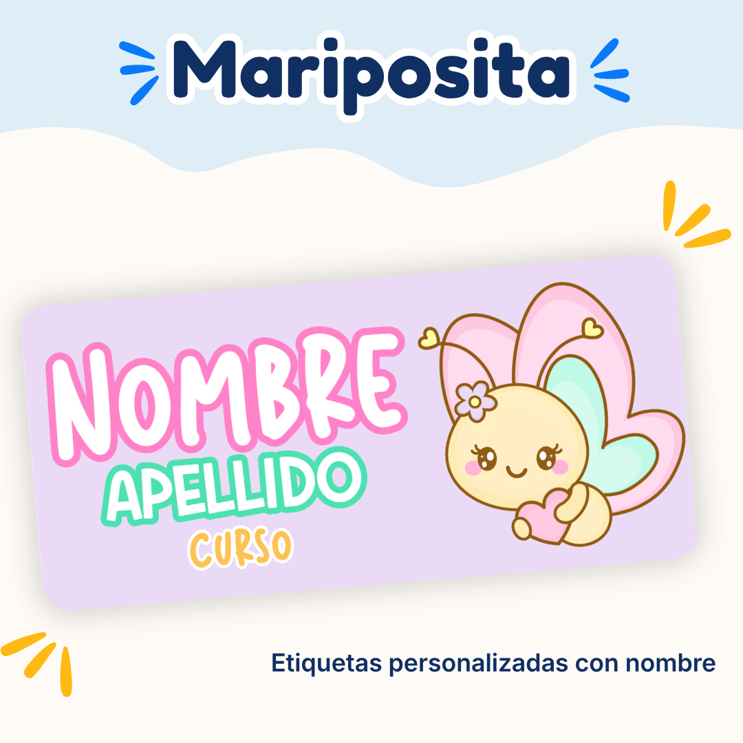 Mariposita – Etiquetas Personalizadas con Nombre