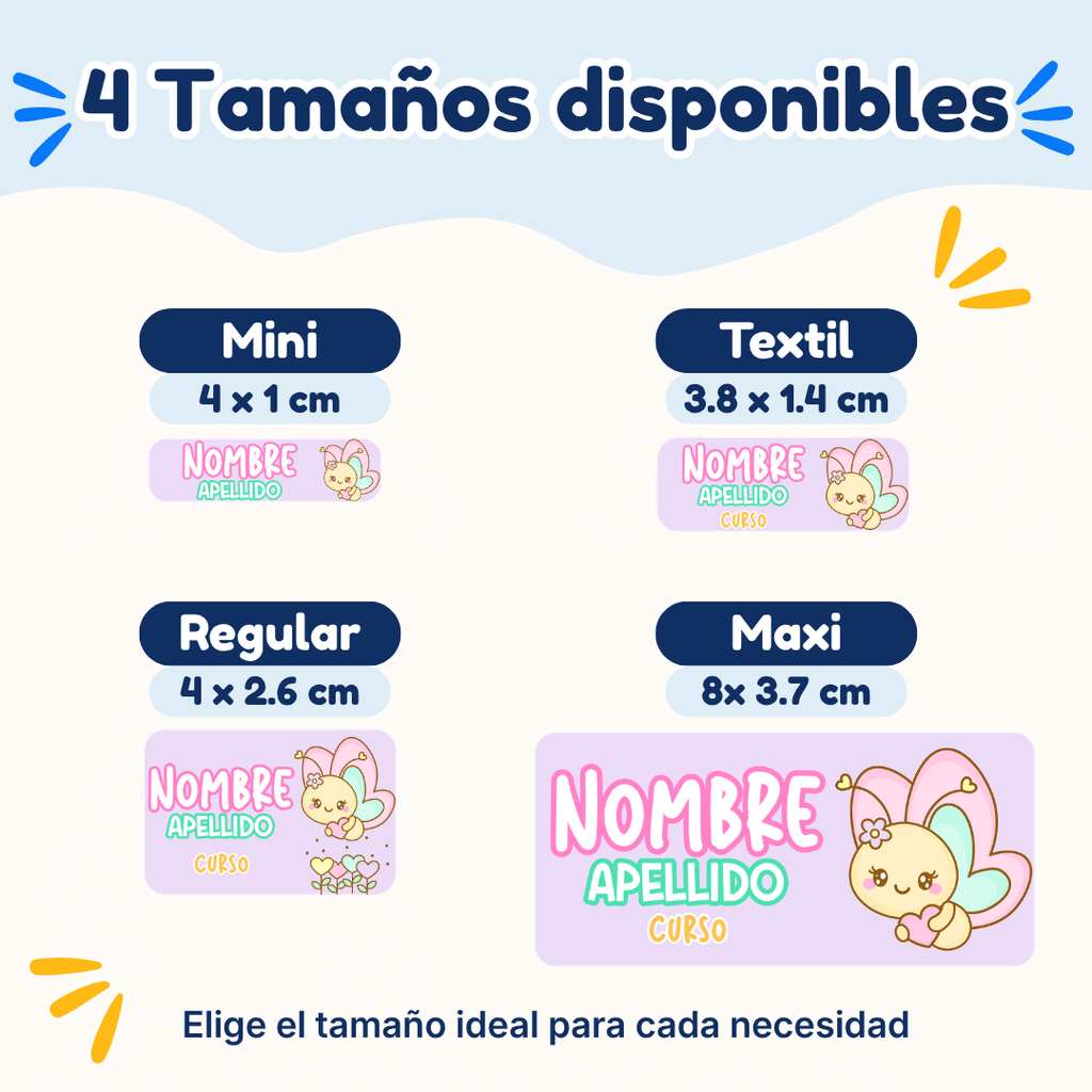 Mariposita – Etiquetas Personalizadas con Nombre