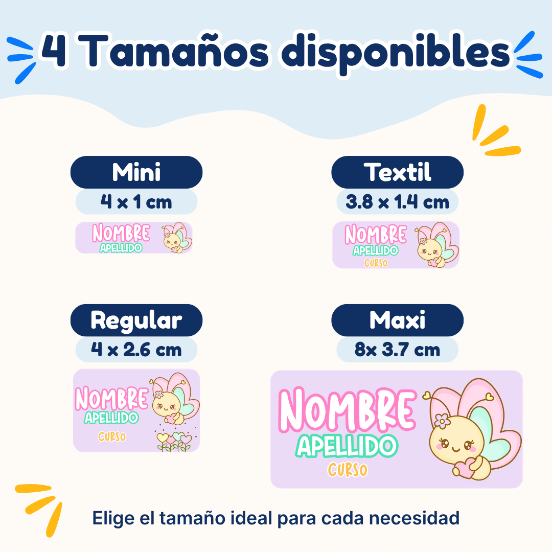 Mariposita – Etiquetas Personalizadas con Nombre