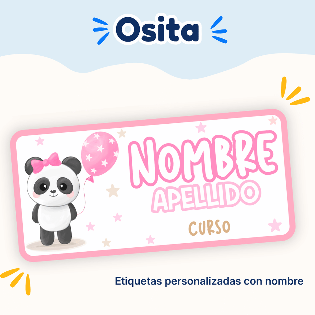 Osita – Etiquetas Personalizadas con Nombre