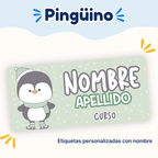 Pingüino – Etiquetas Personalizadas con Nombre
