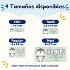 Pingüino – Etiquetas Personalizadas con Nombre