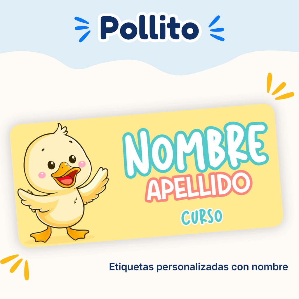 Pollito – Etiquetas Personalizadas con Nombre