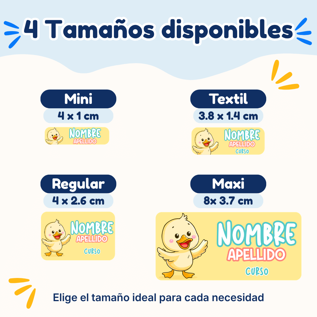 Pollito – Etiquetas Personalizadas con Nombre