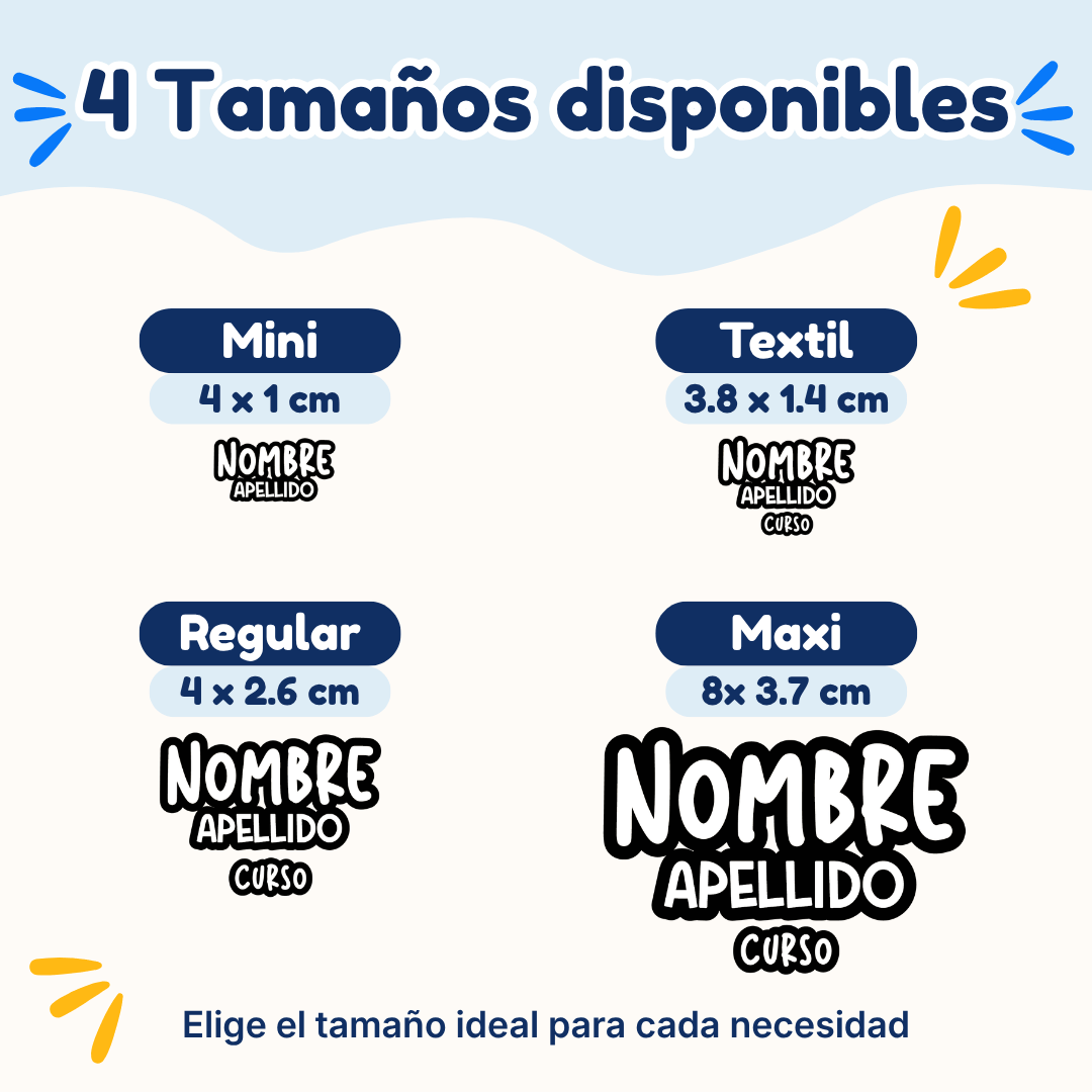 Unicolor Blanco – Etiquetas Personalizadas con Nombre